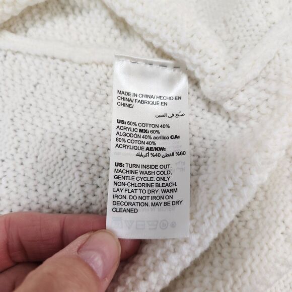 Chicos womens mock beaded sweater cream ivory size 2 or L - Picture 12 of 12